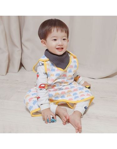 [보리보리] 유아 아동 아기 겨울 수면조끼 티단추 고래 누빔 롱 조끼