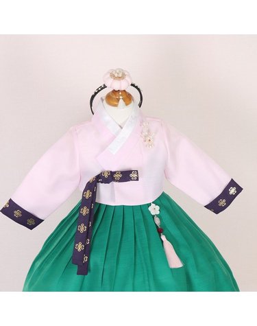 [보리보리] 1779.S 연핑크 수수함 금박전통 여아한복