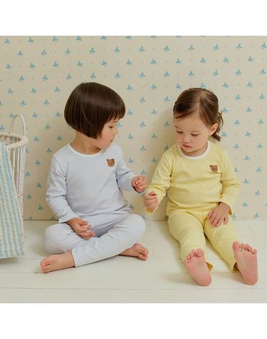 [보리보리] 곰돌와펜 옐로우,퍼플 30수 스판 실내복