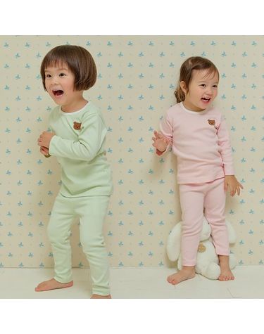 [보리보리] 곰돌와펜 핑크, 올리브 30수 스판 실내복