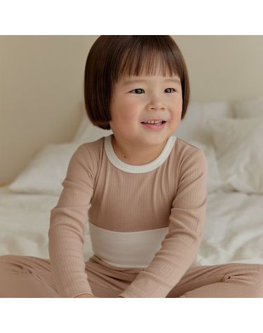 [보리보리] 마카롱브라운 배앓이 골지스판 실내복