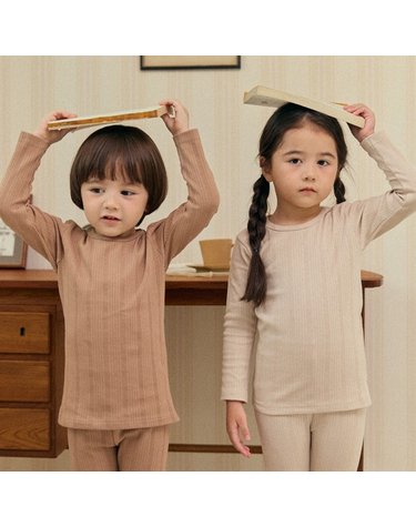 [보리보리] 불규칙브라운/베이지 긴팔 실내복
