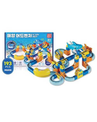 [보리보리] 유앤원 해양 어드벤처 마그네틱 레일카 193pcs 자석 블럭 기차놀이