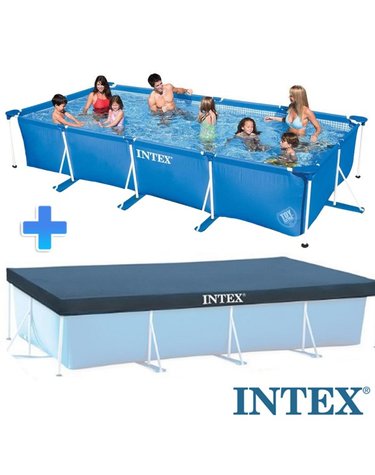 [보리보리] INTEX 인텍스 네오 패밀리 프레임풀 특대 + 덮개 조립식 야외 수영장