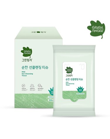 그린핑거 [보리보리] 순한 선클렌징 티슈 5매＊6입