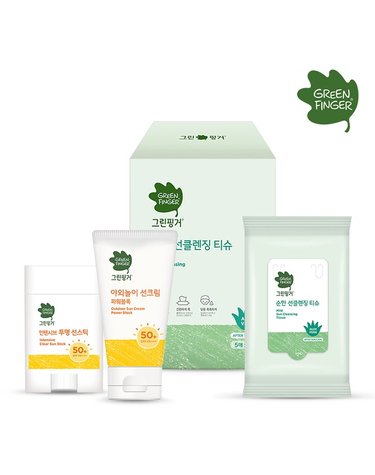 그린핑거 [보리보리]  선크림/선밤+클렌징 티슈 30매