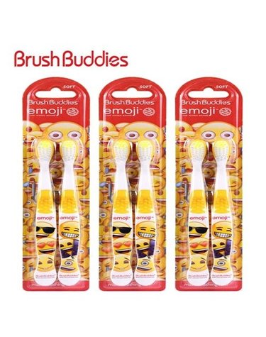 [보리보리/브러쉬버디즈] 이모지 키즈칫솔 2P x 3개 / 유아 어린이칫솔