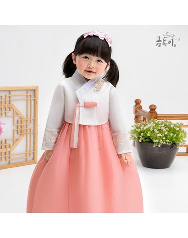 [보리보리] 여분홍나뭇잎수 아동한복 여아한복 AW147