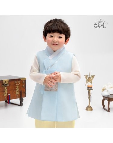 [보리보리] 남하늘사각꽃 아동한복 남아한복 AM216