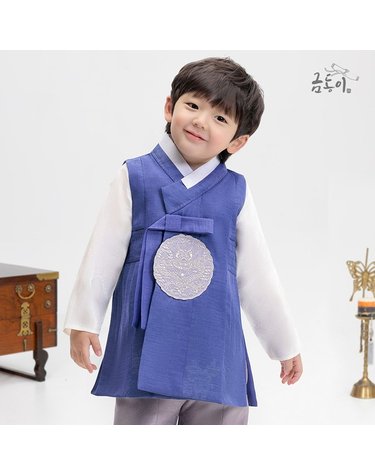 [보리보리] 남파랑스티치 아동한복 남아한복 AM084