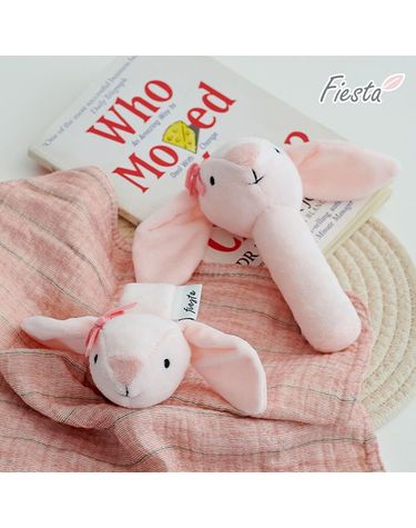 [보리보리] 피에스타 삑삑이 손목 딸랑이 토끼 세트
