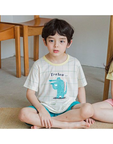 [보리보리/뎀뎀]시원한 에어로쿨 3부 반팔 여름 실내복 상하복