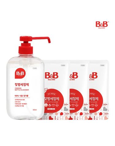 [보리보리]  젖병세정제 액상타입 600ml + 500ml 리필형 x 3개