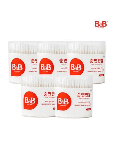 [보리보리]  저자극 양면케어 순면면봉 200P 원형 x 5개