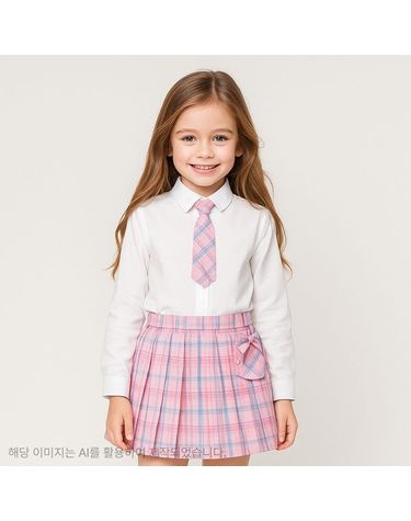 [보리보리] 체크 넥타이 블라우스 RGBW2582P