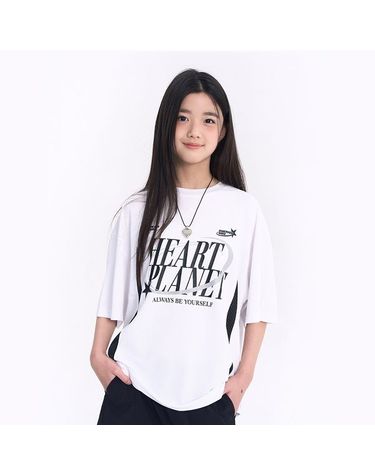 [보리보리] 블록코어 곡선 배색 반팔티 TGRA25303