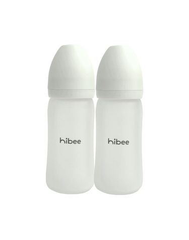 [보리보리] 실리콘 코팅 유리 젖병 노꼭지 240ml, 2개, 화이트