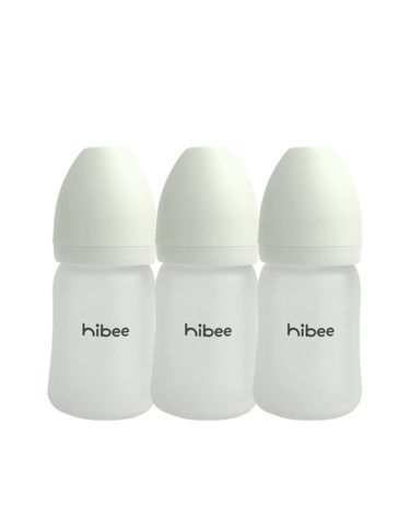 [보리보리]  실리콘 코팅 유리 젖병 노꼭지 160ml, 3개, 화이트