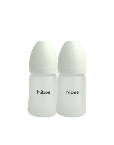 [보리보리]  실리콘 코팅 유리 젖병 노꼭지 160ml, 2개, 화이트