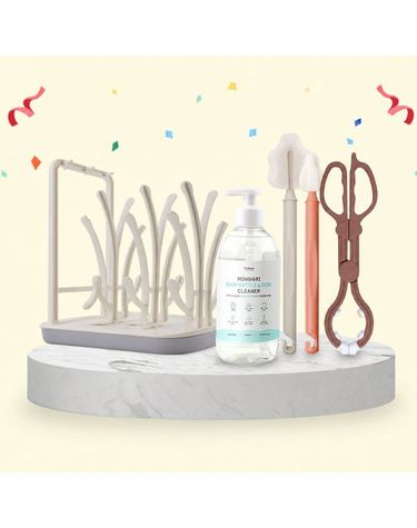 [보리보리]  위생케어 패키지 젖병건조대＋젖병세정제＋소독집게＋롱미니솔＋롱와이드솔