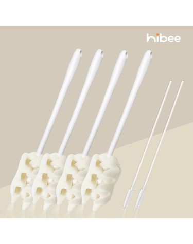 [보리보리]  다용도 긴손잡이 프리미엄 세척솔 4P + 빨대솔 2P