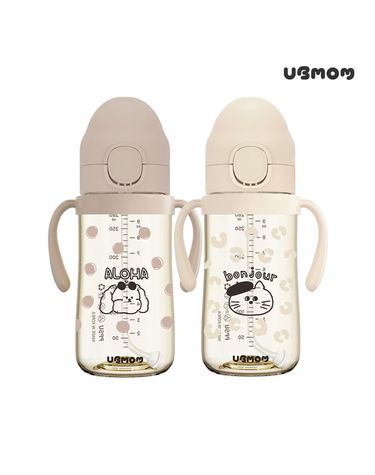 [보리보리]  봉쥬르몽자/알로하몽이 PPSU 원터치 빨대컵 280ml 1+1
