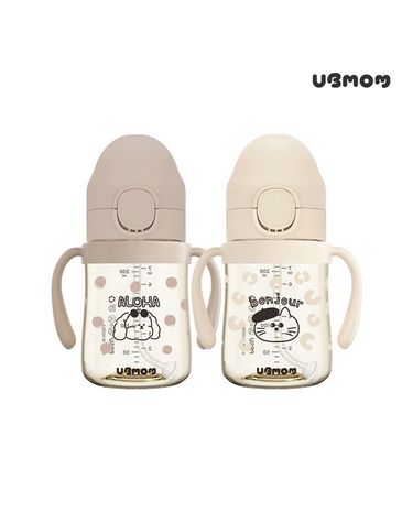 [보리보리]  봉쥬르몽자/알로하몽이 PPSU 원터치 빨대컵 200ml 1+1