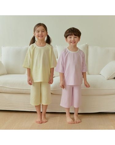 [보리보리] 마카롱 모달 통큰칠부 실내복4color