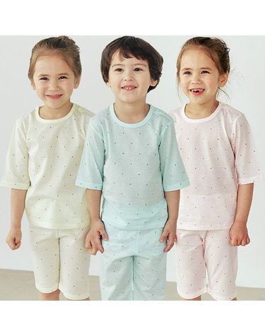 [보리보리] 미니도트 칠부실내복3color