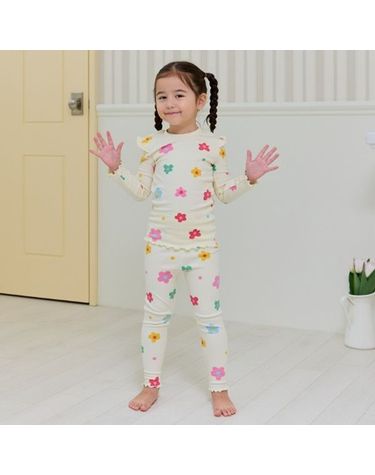 [보리보리] 플라워 30수 골지실내복2color