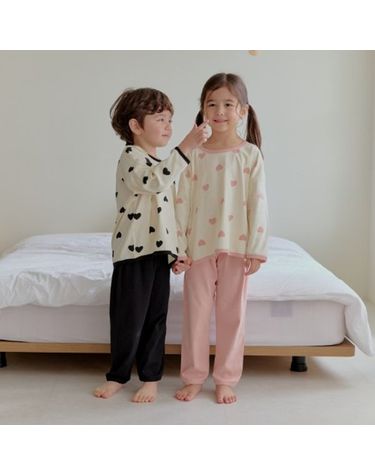 [보리보리] 하트 오버핏 30수 후라이스실내복2color