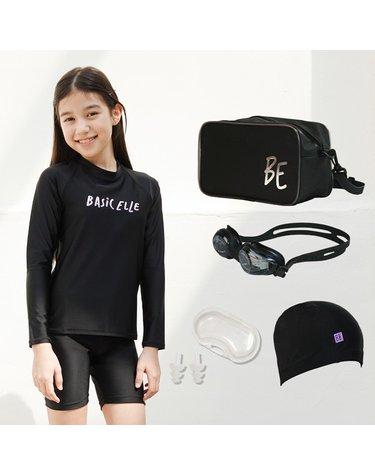 [보리보리]  여아동 반전신 실내수영복 생존수영복 5종세트 BEH-X601K