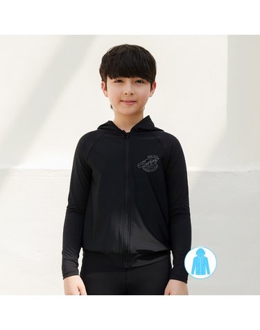 [보리보리]  남아동 블랙 후드 집업 래쉬가드 BEB-X705K