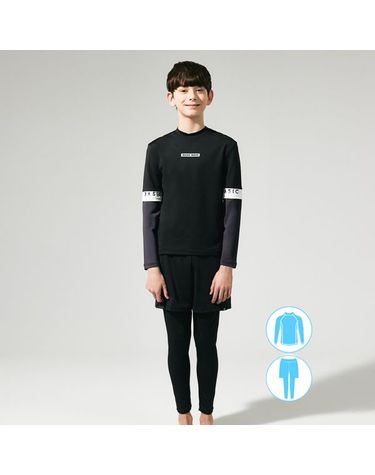 [보리보리]  남아동 블랙 래쉬가드 워터레깅스 비치반바지 세트 BEB-Y701K