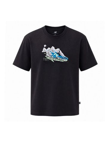 [보리보리] NB 뉴발란스 콜라주 레벨 남성 반팔티 차콜 MT62S76P-BLK