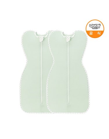 [보리보리]  신생아 가을 겨울 속싸개 순면 모로반사 방지 조리원 업다운 지퍼 민트S 2개