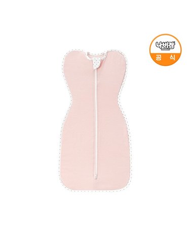 [보리보리]  신생아 가을 겨울 속싸개 순면 모로반사 방지 조리원 사계절 업다운 지퍼 핑크M 1개