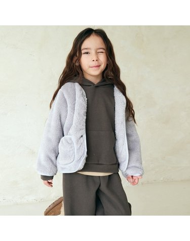 [보리보리/비치스앤크림]라인 양털 자켓-그레이Line wool jacket, gray