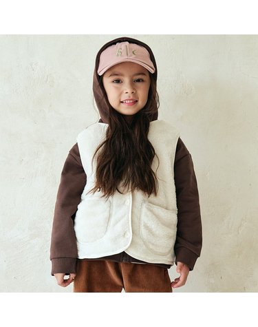 [보리보리/비치스앤크림]라인 양털 조끼 베스트-화이트Line wool vest, white