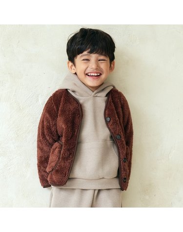 [보리보리/비치스앤크림]라인 양털 자켓-브라운Line wool jacket, brown