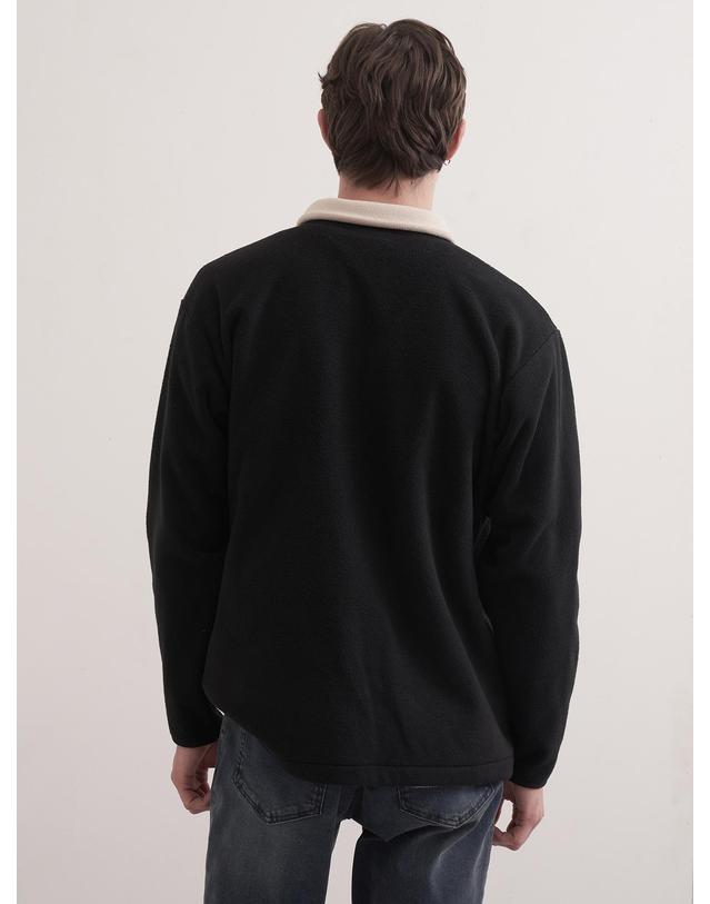 더레이블 더레이블 플리스 하프집업 긴팔 티셔츠 MUVAL5F8471 06 착용컷