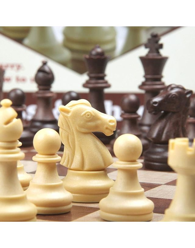 키움하우스 마그네틱 체스 보드게임 스탠다드 중형 31.7cm 자석 체스게임 접이식 체스판 보드 착용컷