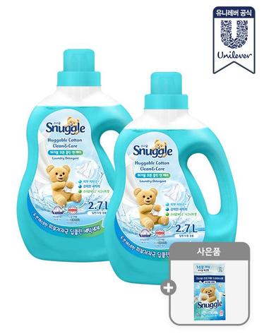 스너글 딥클린 액체세제 허거블코튼 클린앤케어 2.7L 2개