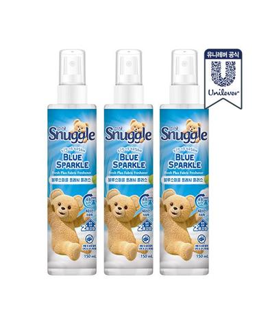 스너글 섬유탈취제 블루스파클 프레시플러스 150ml 3개