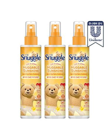 스너글 섬유탈취제 허거블선샤인 퀵드라이 150ml 3개