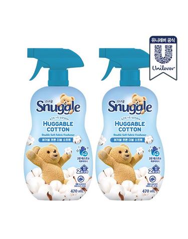 스너글 섬유탈취제 허거블코튼 더블소프트 470ml 2개