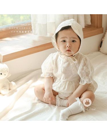 [보리보리] 데이지 꽃잎이 흩날릴쯤에 눈부신 우리아가 - 아기 레이스 바디슈트