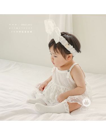 [보리보리] 청순하고 예쁨 돋는 우리아가의 오늘 - 아기 레이스 바디슈트