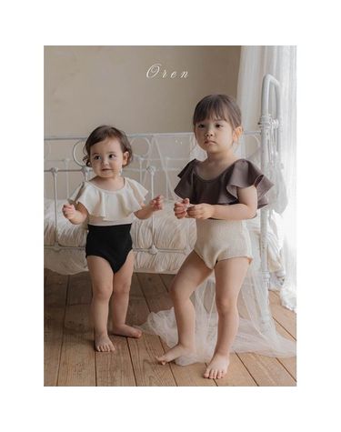 [보리보리] 키즈페페 배색 수영복