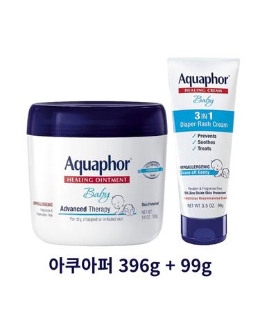 [직구특가_더블쿠폰][무료배송][침독크림/발진크림] 아쿠아퍼 베이비 오인트먼트 396g + 99g 실속구성 (99g 유통기한 26년 6월)